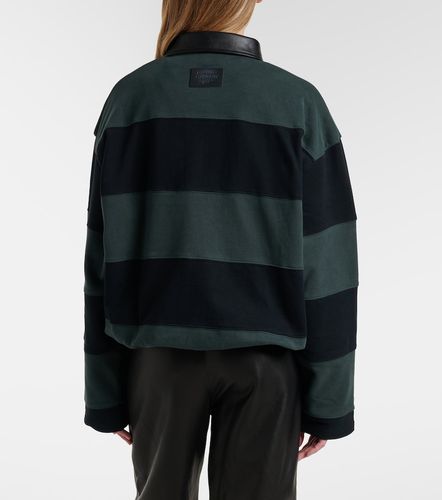 Pullover in cotone a righe con pelle - Acne Studios - Modalova