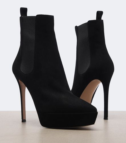 Suede platform ankle boots - Gianvito Rossi - Modalova