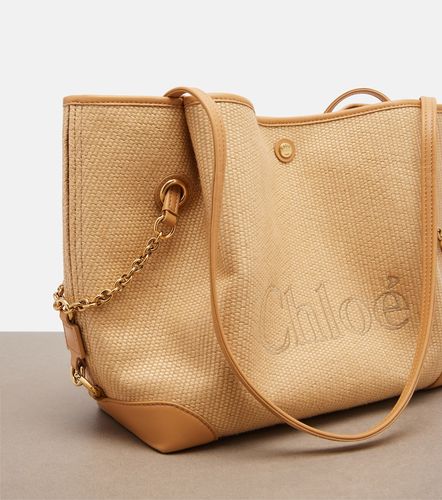 Clover Medium raffia-effect tote bag - Chloe - Modalova