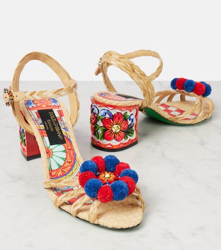 Taormina 60 embellished raffia sandals - Dolce&Gabbana - Modalova