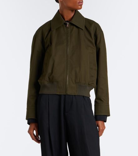 Giacca blouson in cotone con pelle - Bottega Veneta - Modalova