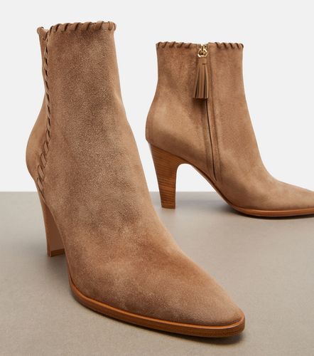 Leather-trimmed suede ankle boots - Gianvito Rossi - Modalova