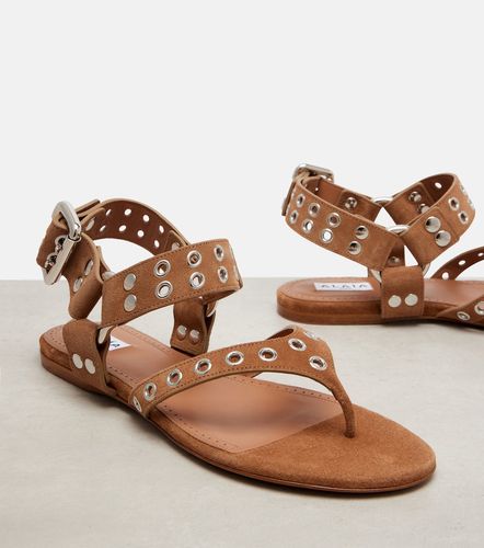 Alaïa Sandali infradito Biker in suede con borchie - Alaia - Modalova