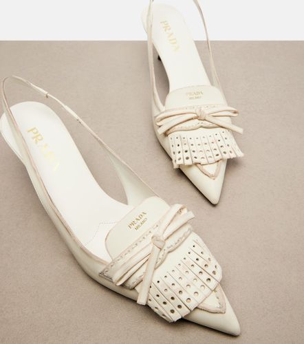 Pumps slingback in pelle con fiocco - Prada - Modalova