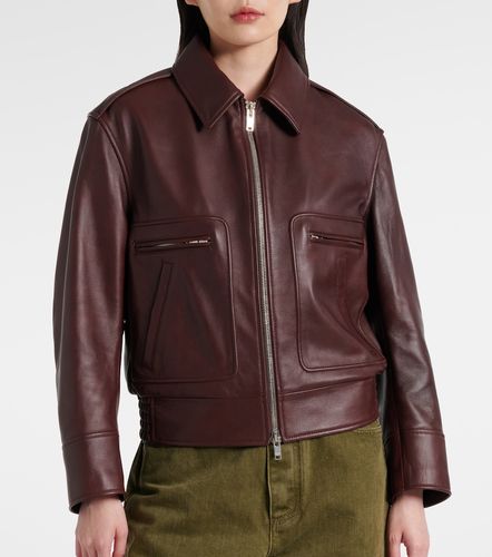 Shearling-trimmed leather jacket - Bottega Veneta - Modalova