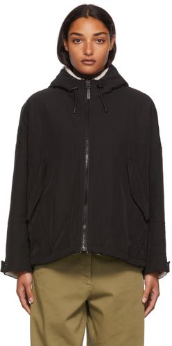 Reversible Black & Off-White Shearling Cropped Parka - Yves Salomon - Army - Modalova