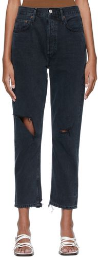 Black Riley High Rise Straight Crop Jeans - AGOLDE - Modalova