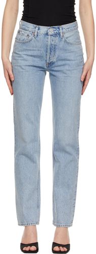 Blue Lana Mid-Rise Vintage Straight Jeans - AGOLDE - Modalova