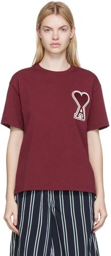SSENSE Exclusive Burgundy Cotton T-Shirt - AMI Alexandre Mattiussi - Modalova