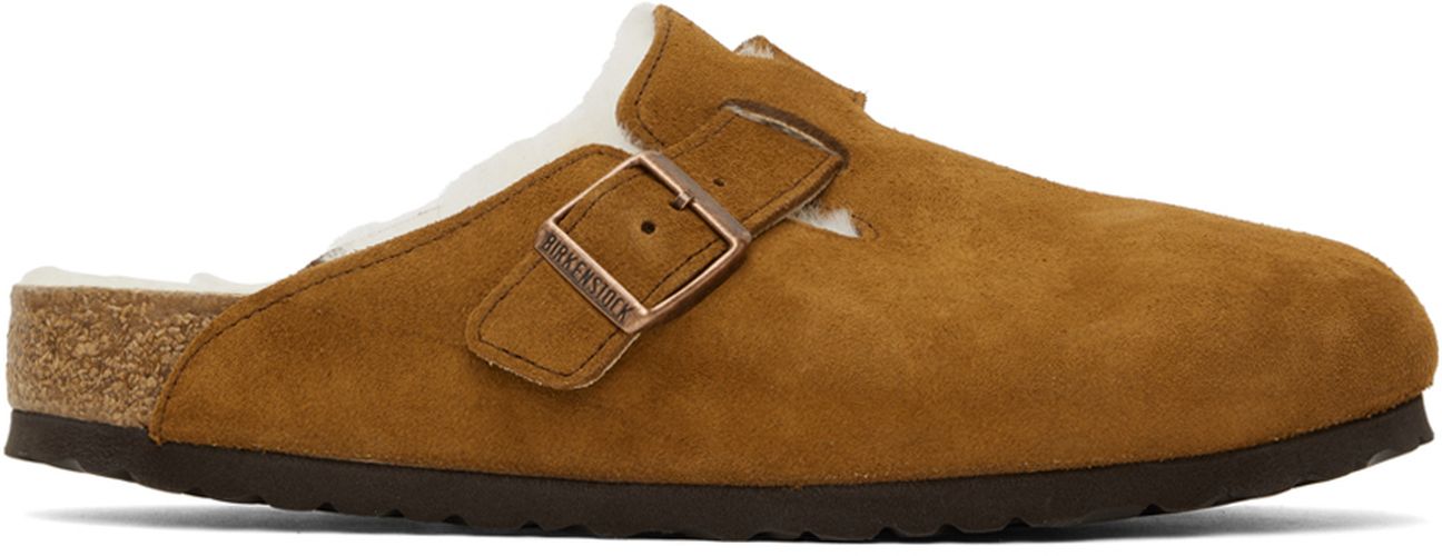 Tan Shearling Boston Clogs - Birkenstock - Modalova