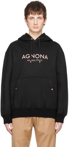 Agnona Black Printed Hoodie - Agnona - Modalova