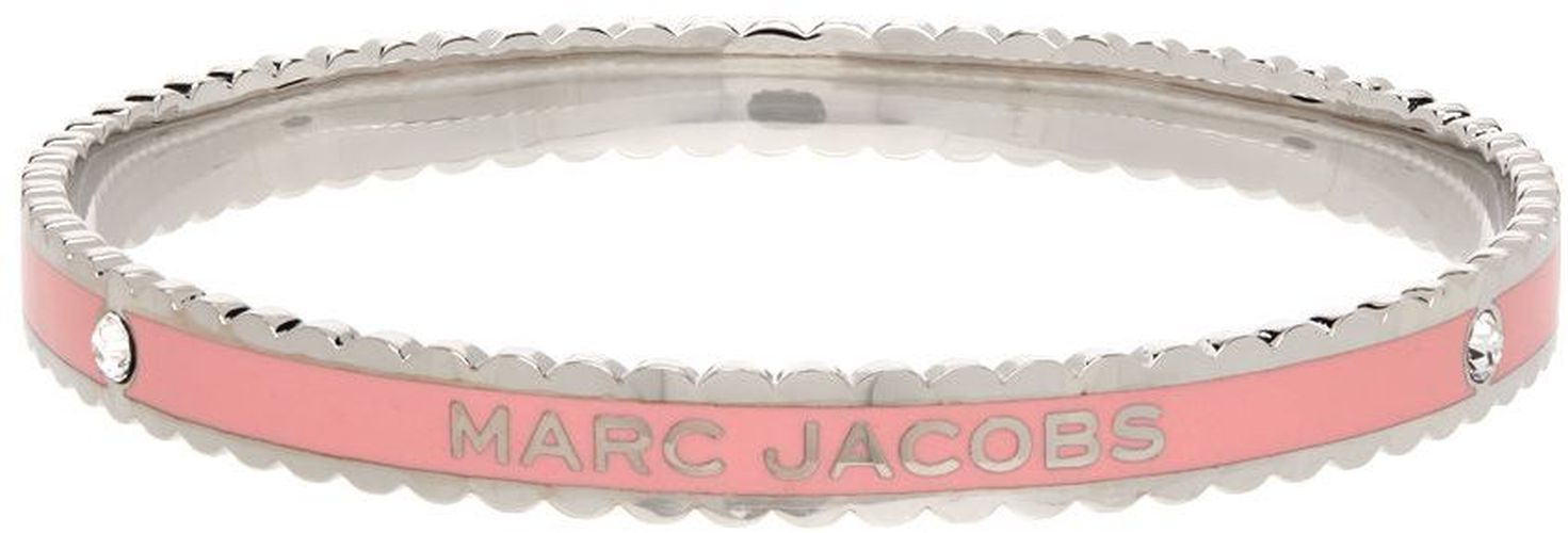 Silver & Pink 'The Medallion Scalloped Bangle' Bracelet - Marc Jacobs - Modalova