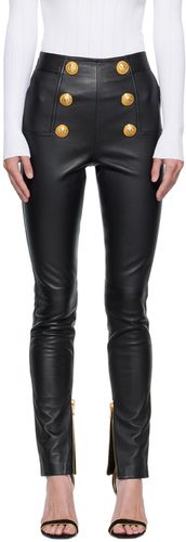 Balmain Black Skinny Leather Pants - Balmain - Modalova