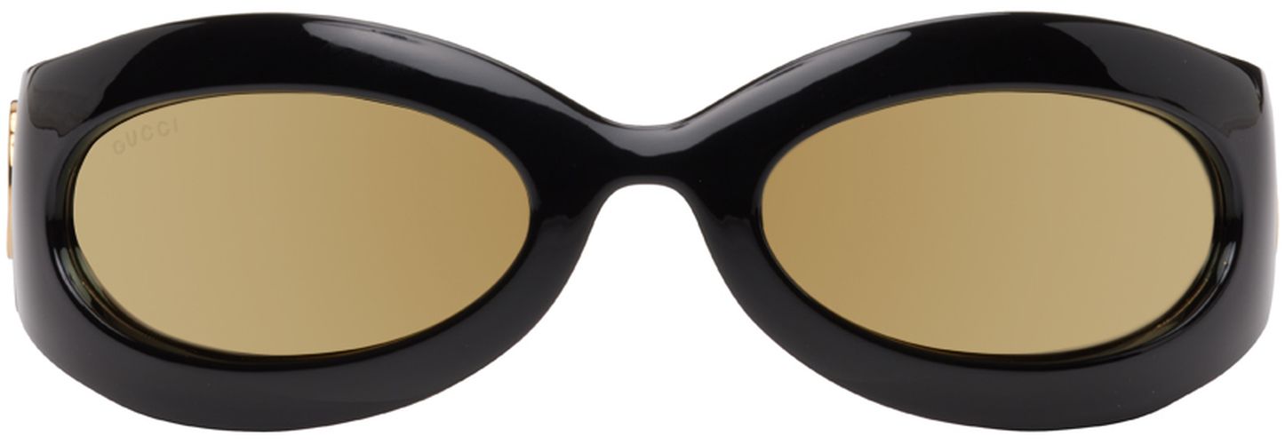 Gucci Black Oval Sunglasses - Gucci - Modalova