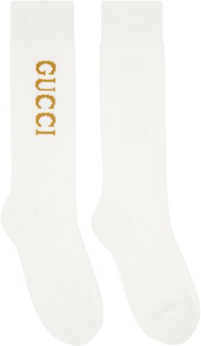 Gucci White Logo Socks - Gucci - Modalova