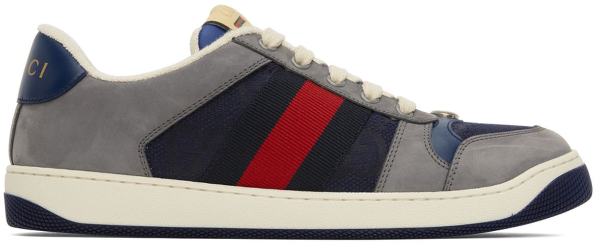 Gucci Navy & Gray Screener Sneakers - Gucci - Modalova