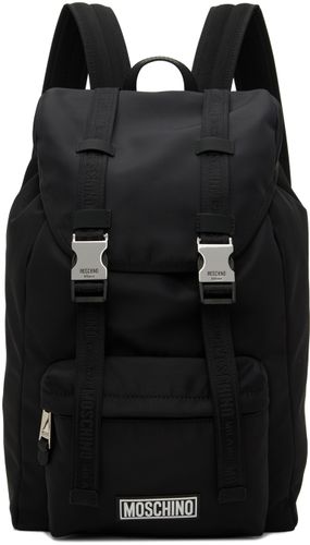 Moschino Black Logo Backpack - Moschino - Modalova