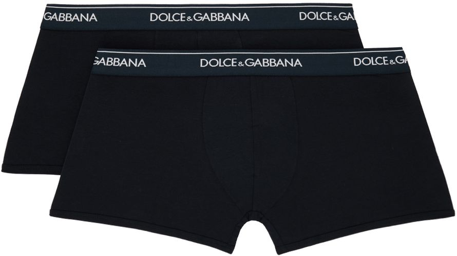 Two-Pack Navy Boxer Briefs - Dolce & Gabbana - Modalova