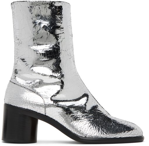 Silver Broken Mirror Tabi Boots - Maison Margiela - Modalova