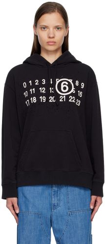 Black Printed Hoodie - MM6 Maison Margiela - Modalova