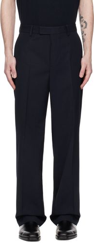 Navy Creased Trousers - Dries Van Noten - Modalova