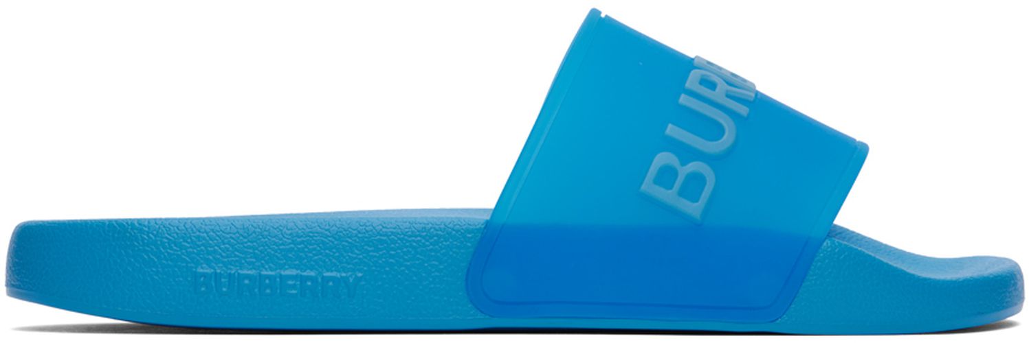 Burberry Blue Logo Slides - Burberry - Modalova