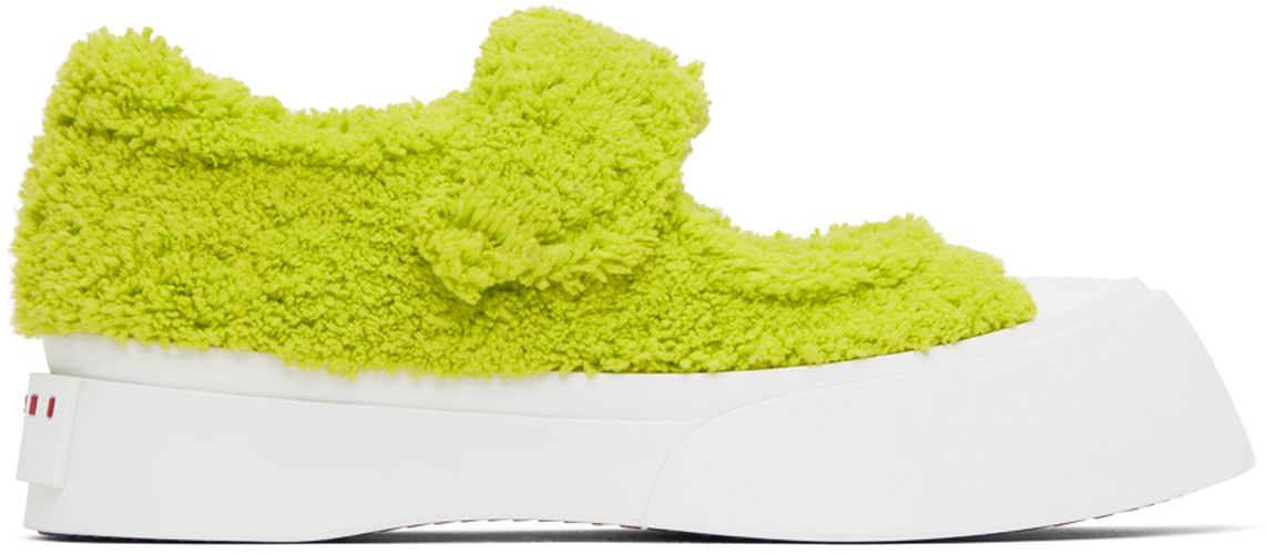 Green & White Merino Mary-Jane Sneakers - Marni - Modalova