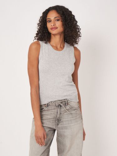 Basic cotton blend knitted tank top - REPEAT cashmere - Modalova