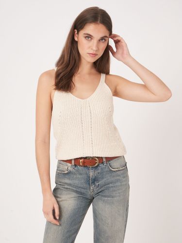 Chunky cotton rib knit tank top - REPEAT cashmere - Modalova