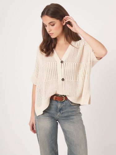 Open knit poncho cardigan - REPEAT cashmere - Modalova
