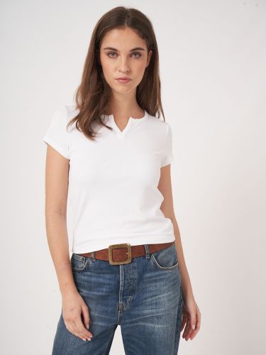 Fine rib jersey T-shirt - REPEAT cashmere - Modalova