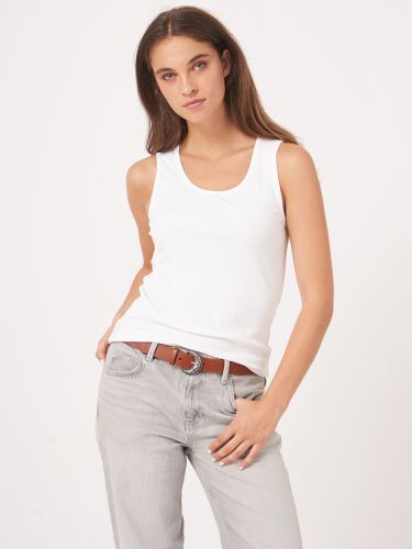 Fine rib jersey tank top - REPEAT cashmere - Modalova