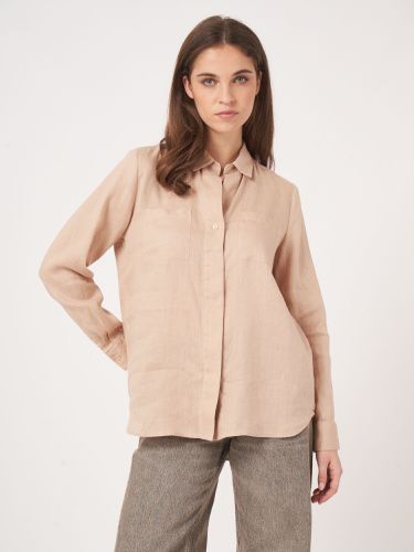 Basic pure linen blouse with breast pockets - REPEAT cashmere - Modalova