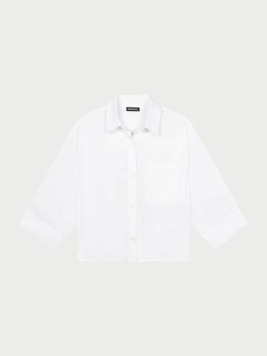 Soft poplin shirt with turn-up cuff - REPEAT cashmere - Modalova