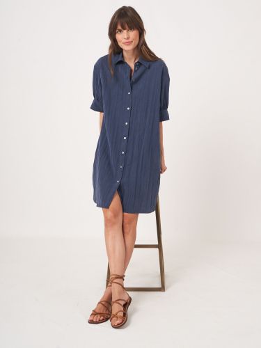 Shirt dress with short puff sleeves - REPEAT cashmere - Modalova