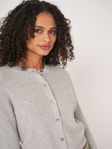 Textured cashmere cardigan with breast pockets - REPEAT cashmere - Modalova