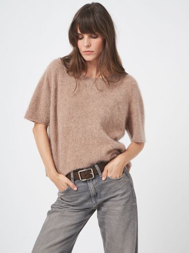 Short sleeve brushed cashmere sweater - REPEAT cashmere - Modalova