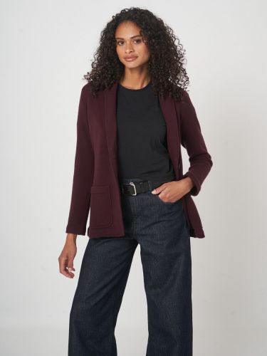 Figure-skimming knit cardigan with lapel collar - REPEAT cashmere - Modalova