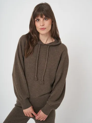 Terry knit hoodie in a cashmere blend - REPEAT cashmere - Modalova