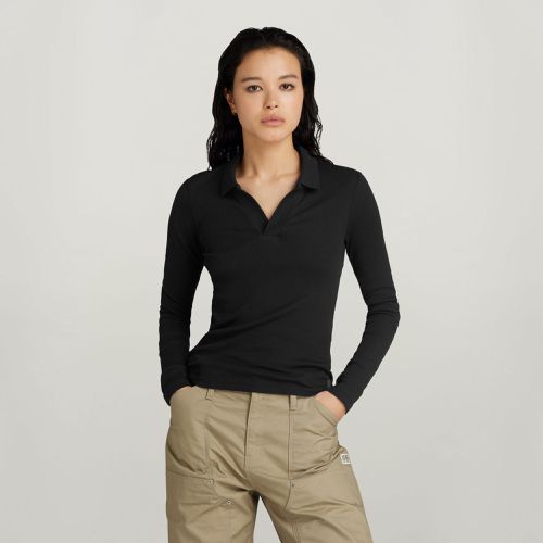 Polo Ribbed Slim - Negro - Mujer - G-Star RAW - Modalova