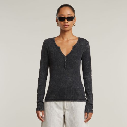 Top Deep V Overdyed Henley Slim - Mujer - G-Star RAW - Modalova