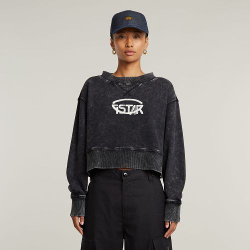 Overdyed Cropped Logo Loose Sweater - Women - G-Star RAW - Modalova