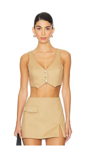 Chaleco cropped ethan en color beige talla L en - Beige. Talla L (también en M, S) - Amanda Uprichard - Modalova