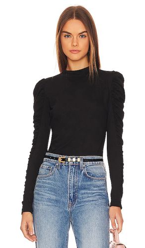 Shirred sleeve turtleneck top en color talla L en - Black. Talla L (también en M, S, XL, XS) - Bobi - Modalova