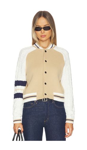 Chloe Cable Sleeve Knit Bomber in ,. Size L. Also in XL - Central Park West - Modalova