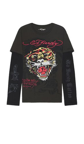 Manga larga tiger en color gris talla L en - Grey. Talla L (también en S) - Ed Hardy - Modalova