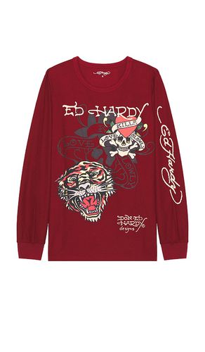 Tiger Skull Long Sleeve Thermal Tee in . Size M, S, XL/1X - Ed Hardy - Modalova