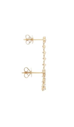 Diamond Fleur Double Stud Earring in - EF COLLECTION - Modalova