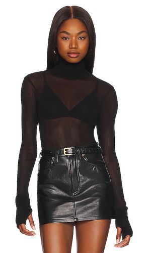 Mesh cuffed turtleneck en color talla L en - Black. Talla L (también en M, S, XL, XS) - Enza Costa - Modalova