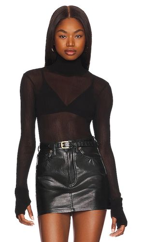 Mesh Cuffed Turtleneck in . Size L. Also in M, S, XL, XS - Enza Costa - Modalova